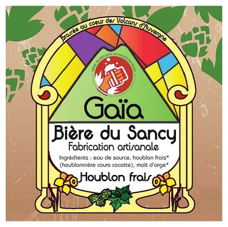 Étiquette bière - Houblon frais - Gaïa Bière du Sancy